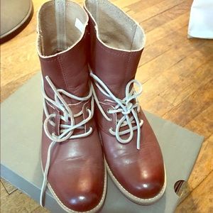 Women laced ankle boots.